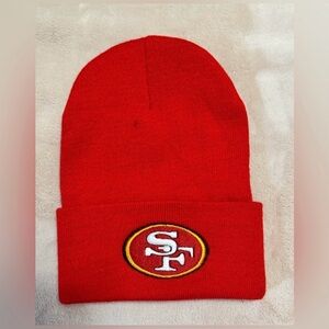 SAN FRANCISCO 49ERS NFL FOOTBALL Red Beanie with Embroidered Logo
